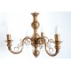 Lustre Chamon 3 lampadas dourado classico